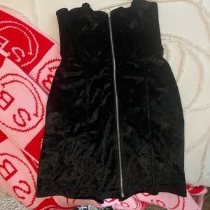 Urban black velvet corset dress